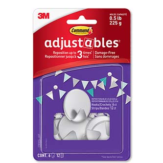 Command® Adjustables™ Silver Circle Hooks