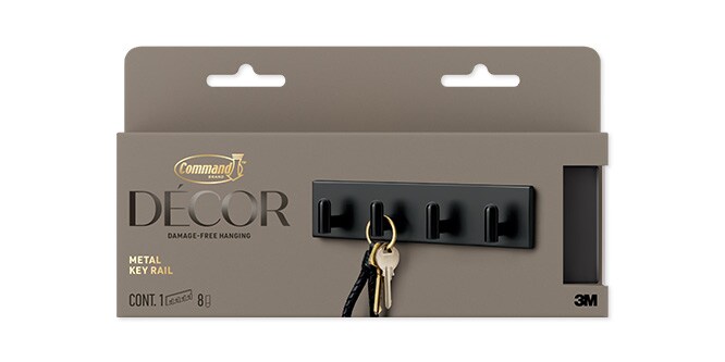 Command™ Metal Key Rail in matte black
