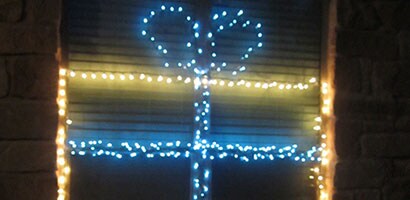 Wrapped Up Window with Lights