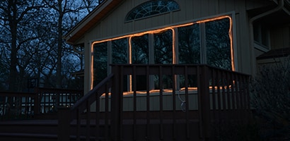 Place rope lights carefully in the Light Clips
