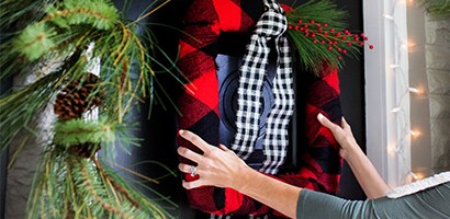 Scarf-Wrapped Wreath
