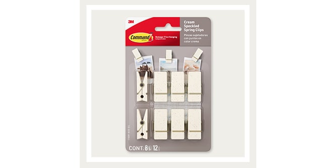 Command™ Cream Speckled Spring Clips
