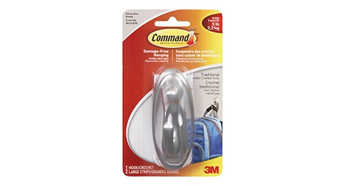 A Command™ Decorative Hook in its packaging.

