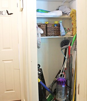 Start by decluttering the cleaning closet
