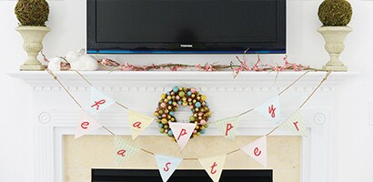 Spring Easter Mantel