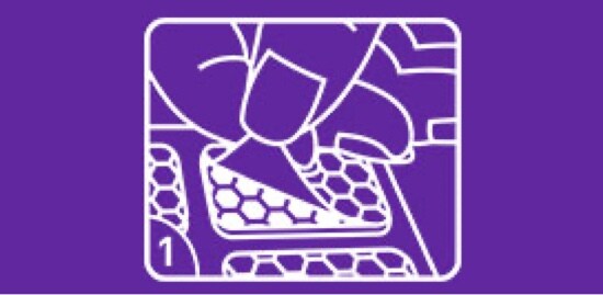 An icon showing a hand removing a liner from an attach hook.
