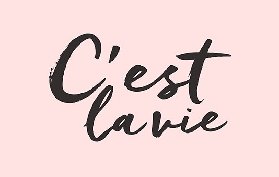 C'est La Vie - Tableau à imprimer rose et noir avec citation.
