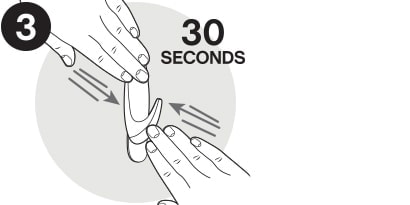 Step 3: Remove blue liner. Press the hook to the strip firmly for 30 seconds. Wait 1 hour before use.
