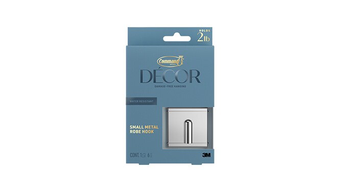 Command™ Small Metal Robe hook in chrome
