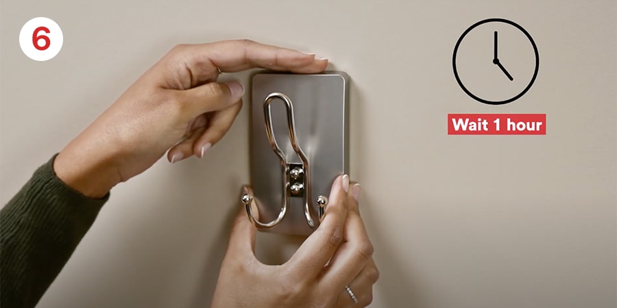 Step 6 - Wait 1 hour for adhesive to build. Align strips. Press frame until each pair of strips clicks.