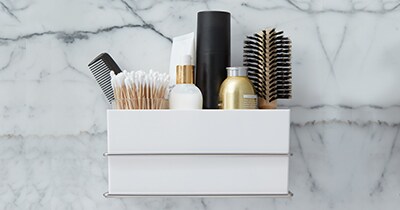 Bath Satin Nickel Wall & Cabinet Organizer
