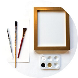 Materials needed for a holiday themed wall.
