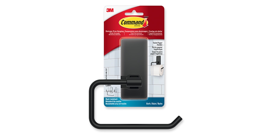 Command™ Bath Matte Black Toilet Paper Holder
