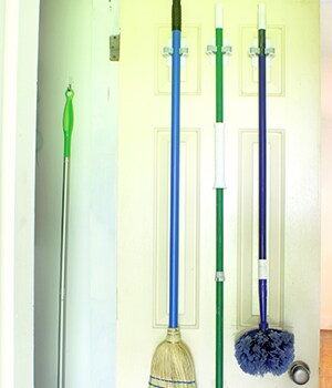 Determine where you plan to hang frequently used items and follow all surface prep instructions on the back of the packaging
