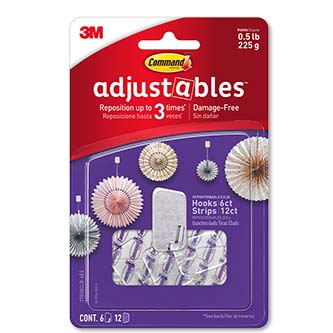 Command® Adjustables™ ½ lb Hooks